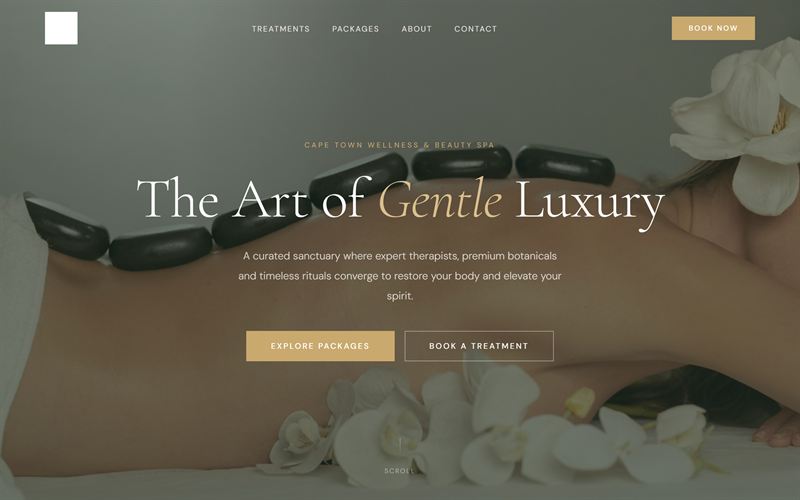 The Gentle Luxury Spa website homepage